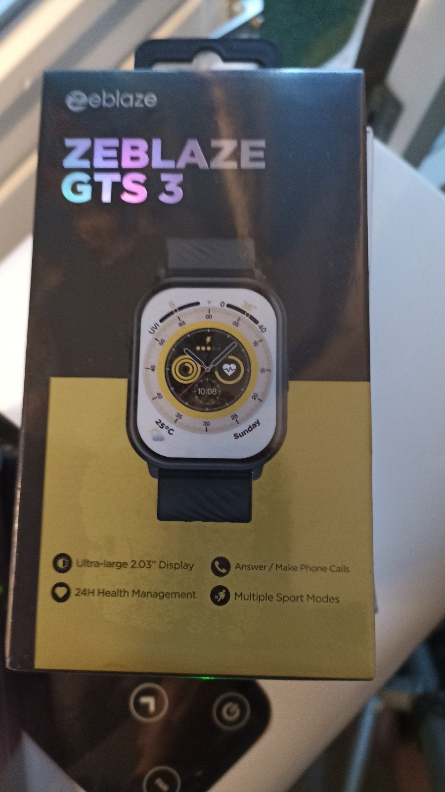 Zeblaze GTS 3 Smartwatch - Jet Black, Zeblaze, Zwart, Nieuw, Ophalen of Verzenden