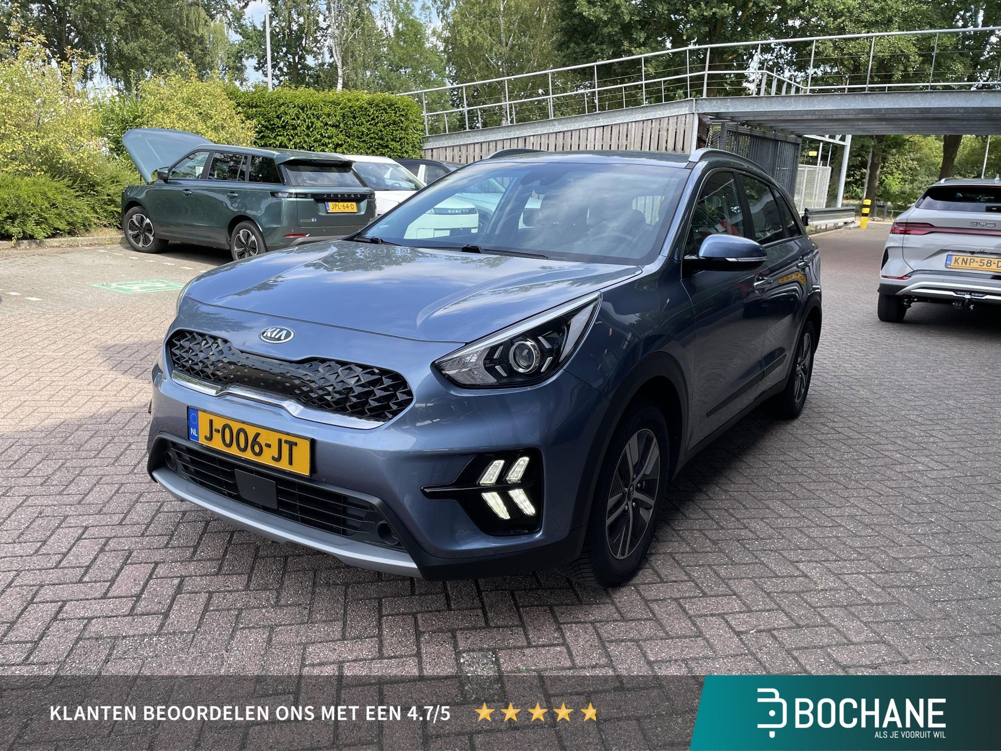 Kia Niro 1.6 GDi Hybrid DynamicLine | all season banden |, Auto's, Kia, Gebruikt, Euro 6, 2 kWh, Blauw
