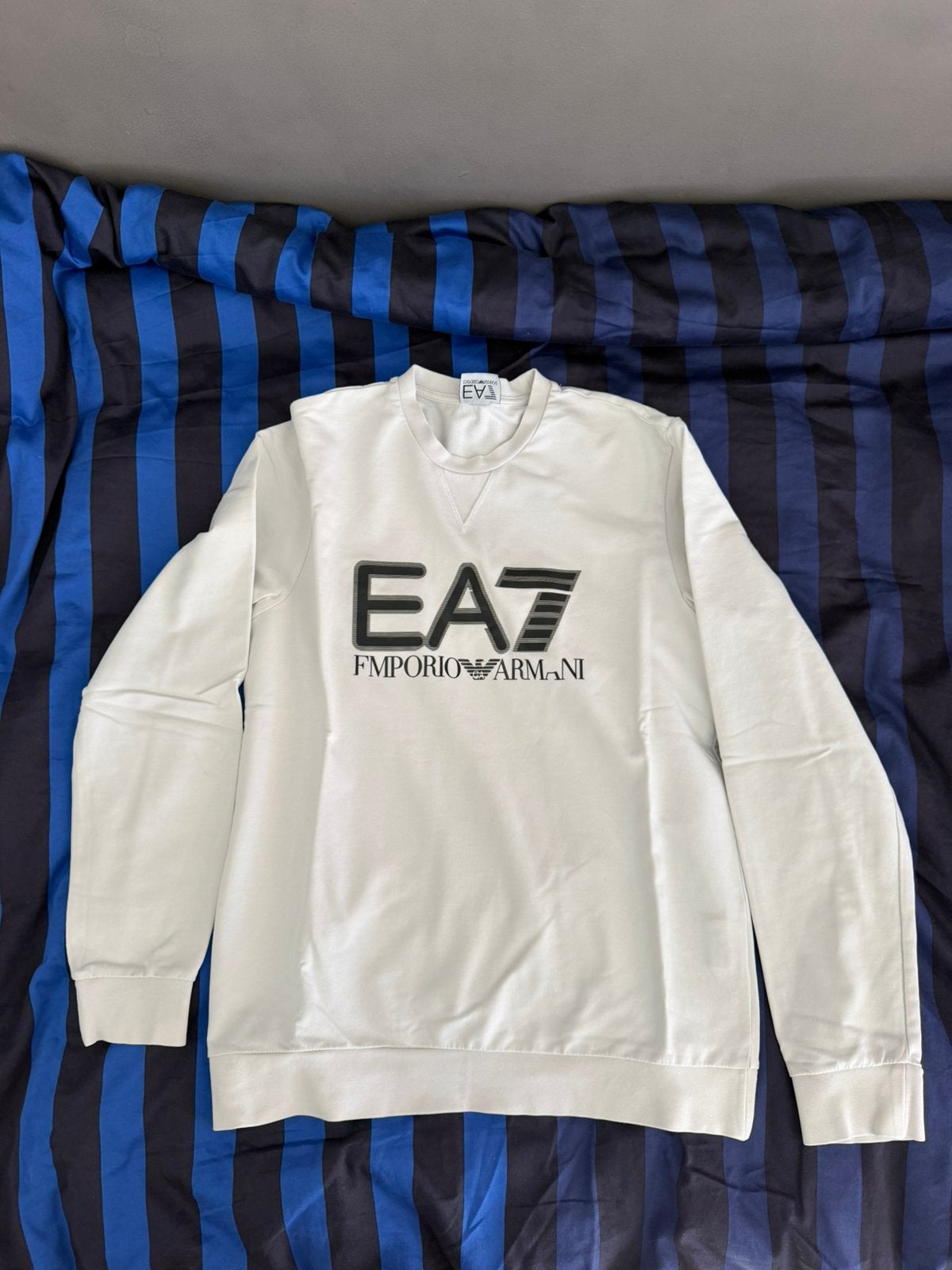 EA7 Emporio Armani Sweater Wit | M, Kleding | Heren, Ophalen of Verzenden, Zo goed als nieuw, Maat 48/50 (M), Zwart