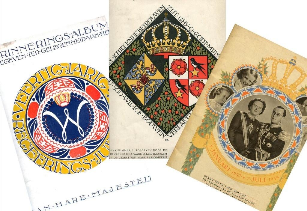 Drie koninklijke herinneringsalbums – nederland 1937-1949, Verzenden, Gebruikt, Nederland, Tijdschrift of Boek