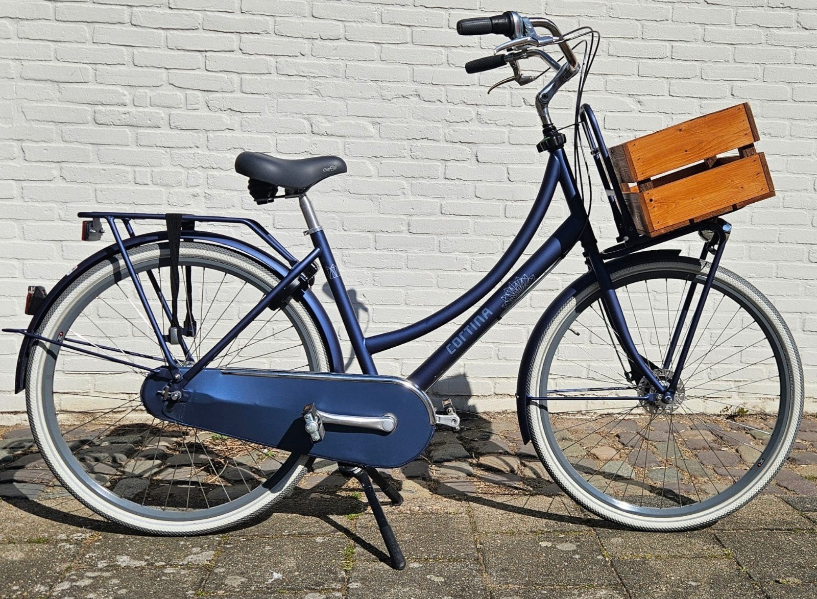 Cortina U4 Transport Family fiets - Polish Blue Matt, Fietsen en Brommers, Fietsen | Dames | Moederfietsen, Zo goed als nieuw