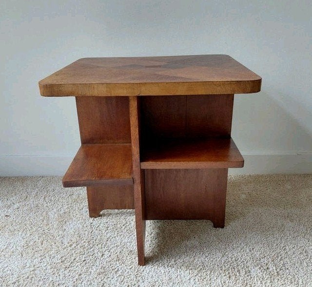 Bijzettafel met inlegwerk, Minder dan 45 cm, Minder dan 55 cm, Gebruikt, Vierkant