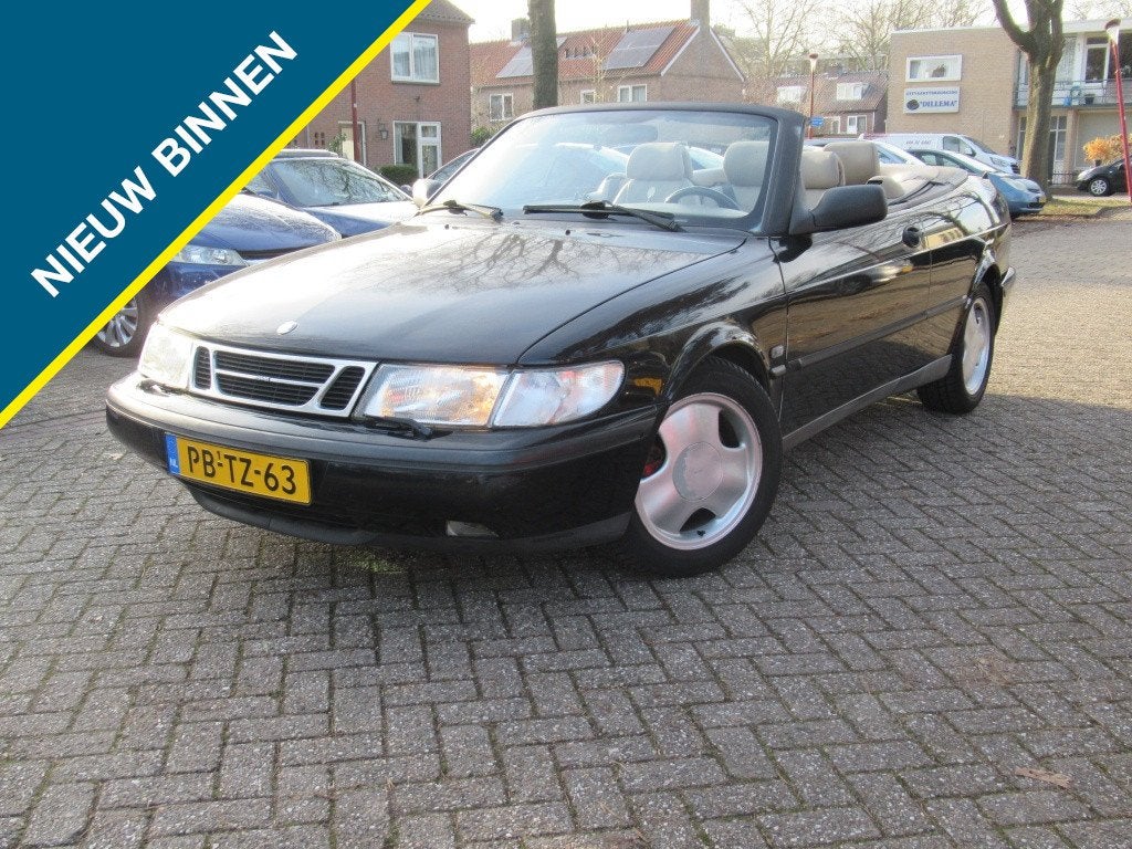 Saab 900 Cabrio 2.3 SE | AUT NW | APK+Beurt+Accu | RIJKLAAR!, Auto's, Oldtimers, Zwart, Bedrijf, Saab, Elektrische ramen