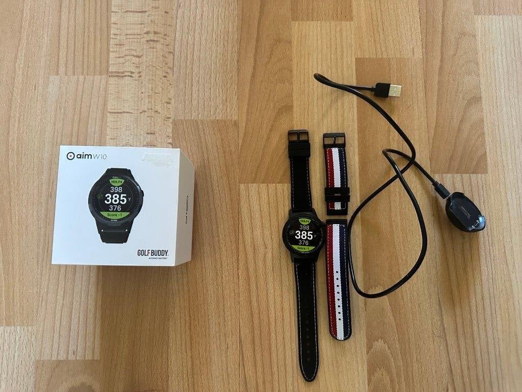 sporthorloge GolfBuddy AIM W10, Zie tekst, Zwart, Ophalen of Verzenden, Zo goed als nieuw