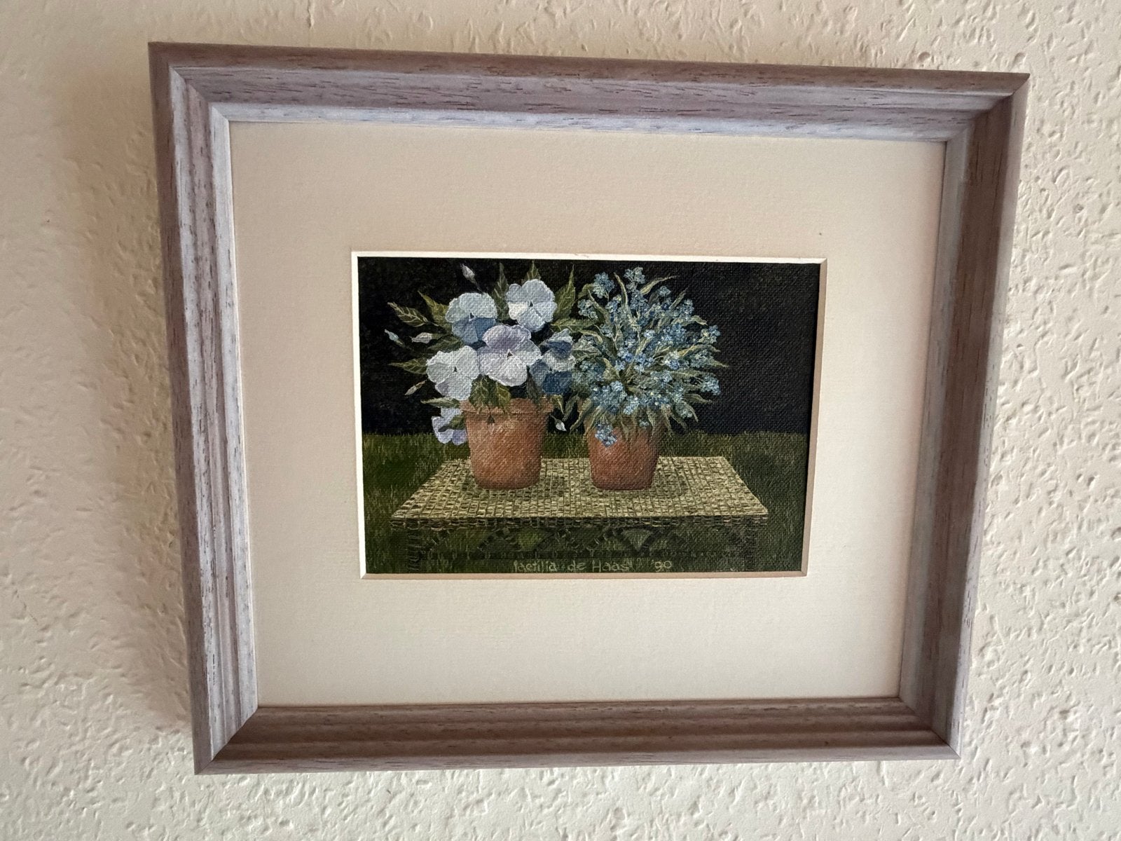 Laetitia de Haas – gesigneerd bloemstilleven uit 1990, Antiek en Kunst, Bloemen, Nederlandse school, Doek, Ophalen of Verzenden