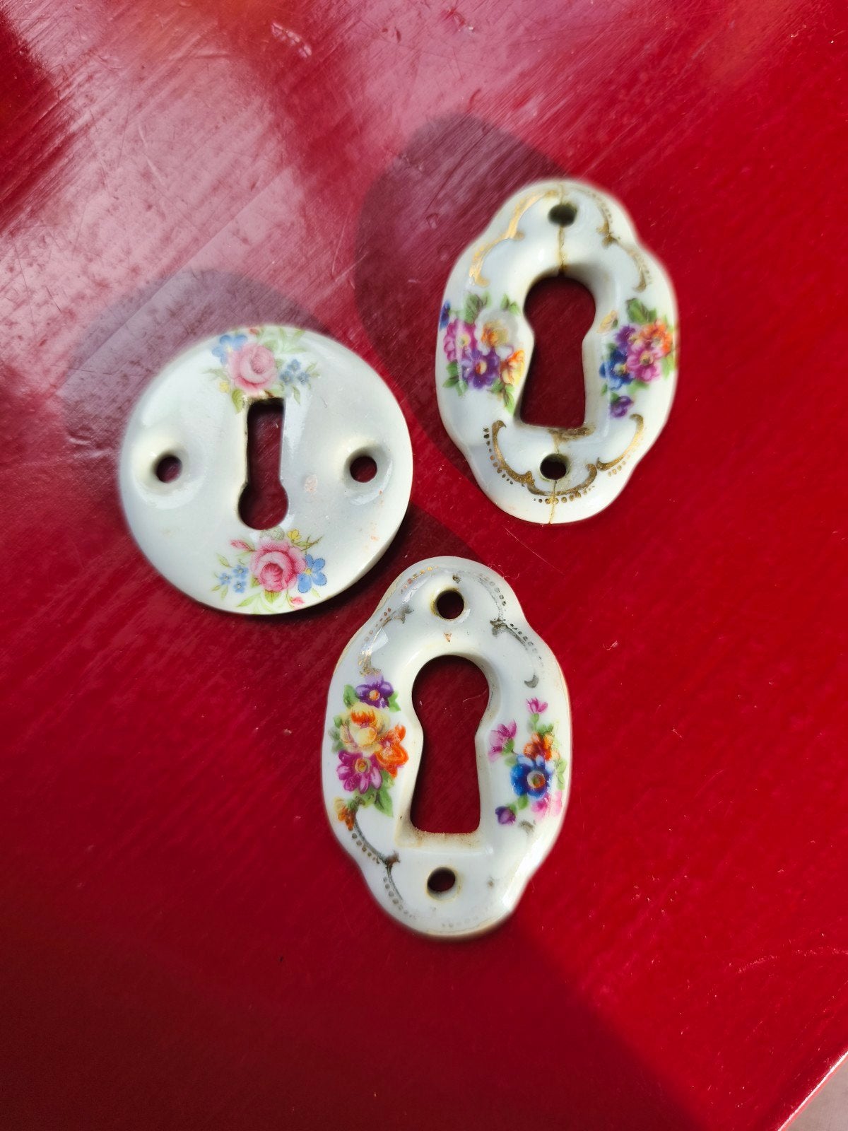 Porseleinen sleutel rozetten. Frans Brocante. Limoges stijl, Ophalen of Verzenden