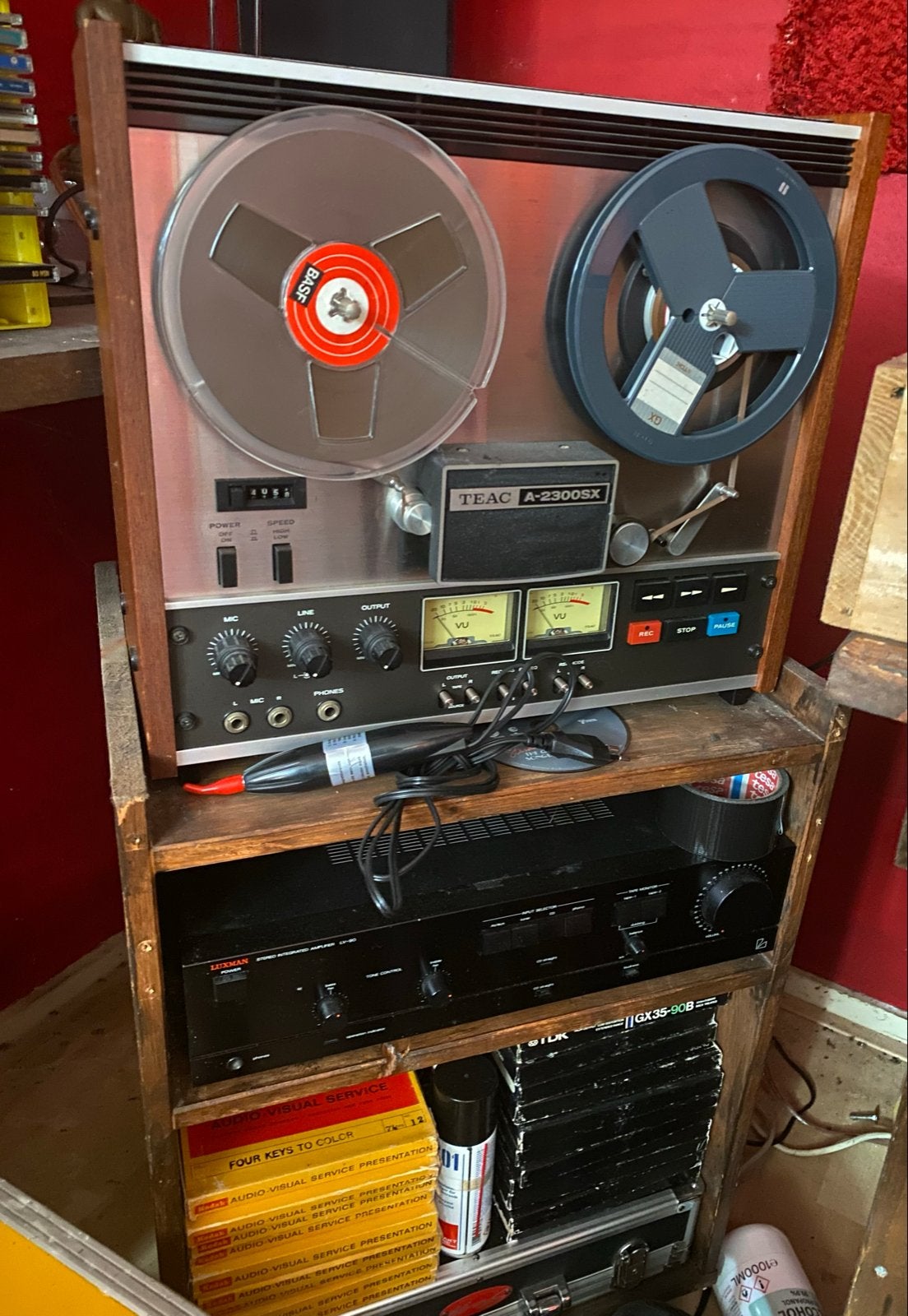 TEAC A-2300SX Bandrecorder - Vintage Reel-to-Reel, Ophalen, Bandrecorder, Met banden