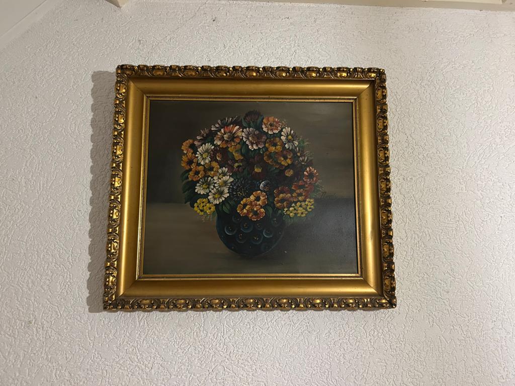 Bloemenstilleven in Gouden Lijst - Klassiek Schilderij, Ophalen