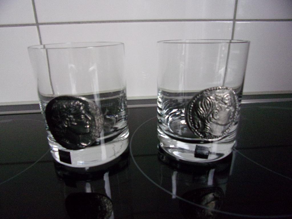 Vintage Wiskey glazen met griekse god erop van Rastal Bargei, Ophalen of Verzenden, Zo goed als nieuw, Borrel- of Shotglas