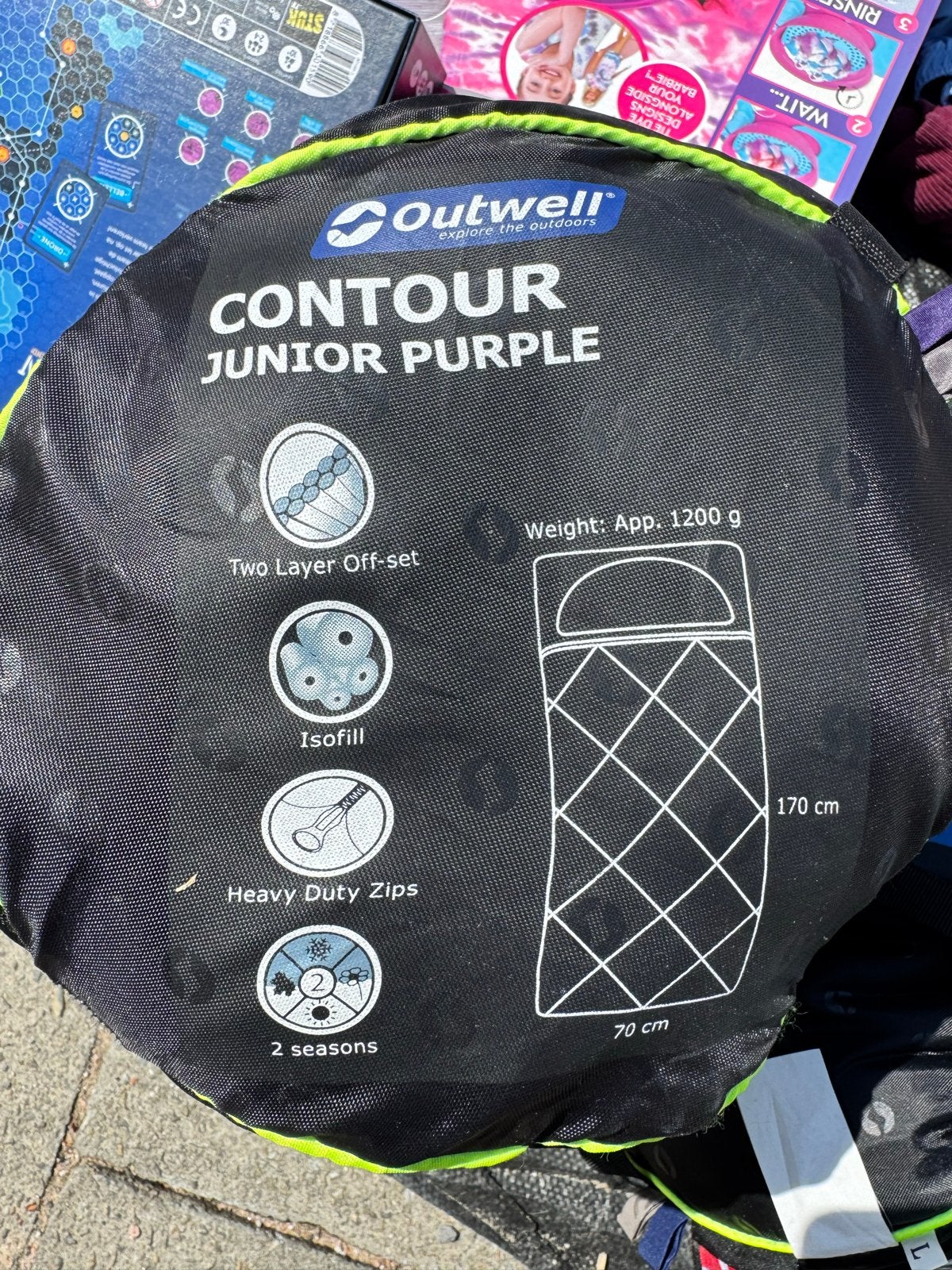 Outwell Contour Junior Kinder Slaapzak, Caravans en Kamperen, Ophalen, Zo goed als nieuw