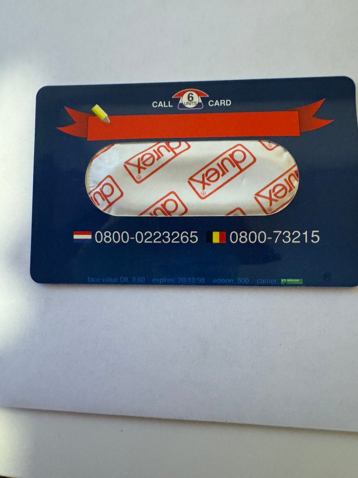 Condoomkaart mint, Verzamelen, Telefoonkaarten, Ophalen of Verzenden