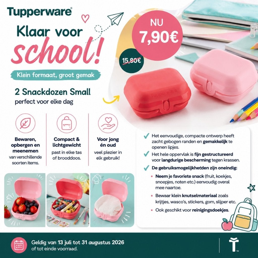 Tupperware Back to school, Ophalen of Verzenden, Nieuw, Overige typen, BPA-vrij