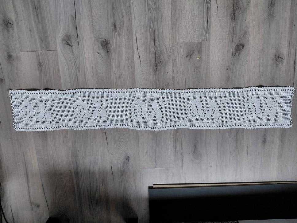 Handgemaakte gehaakte tafelloper, Ophalen of Verzenden, Wit, Textiel, Landelijk