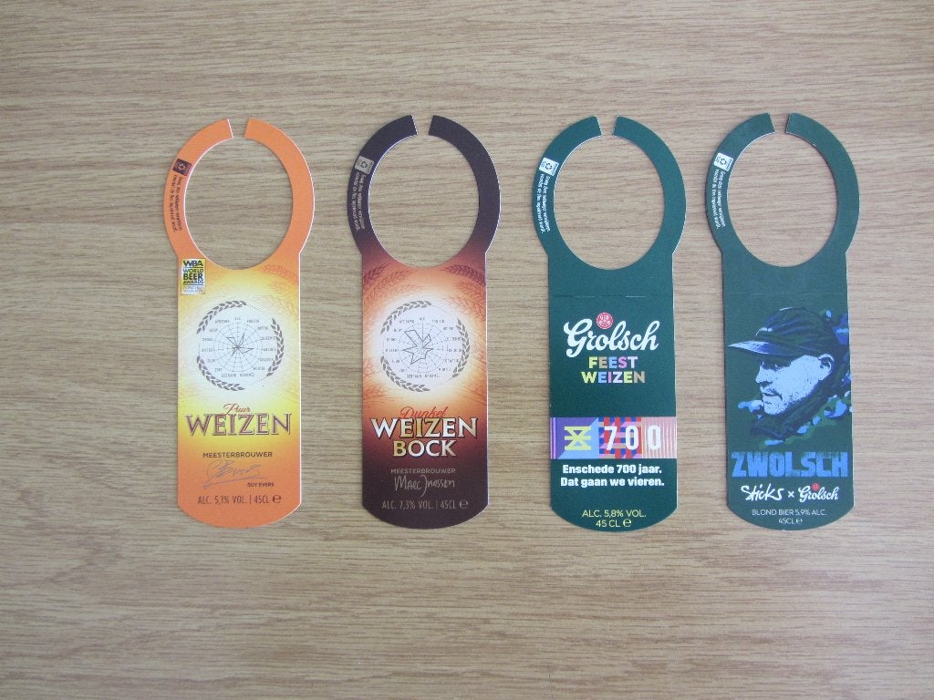 4 grolsch beugelhangers, Ophalen of Verzenden, Zo goed als nieuw, Overige typen, Grolsch