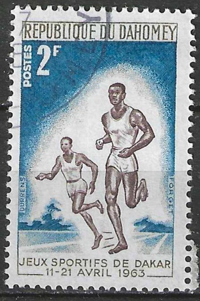 Dahomey 1963 - Yvert 194 - Vriendschapspelen - Atletiek (ST), Verzenden, Overige landen, Gestempeld