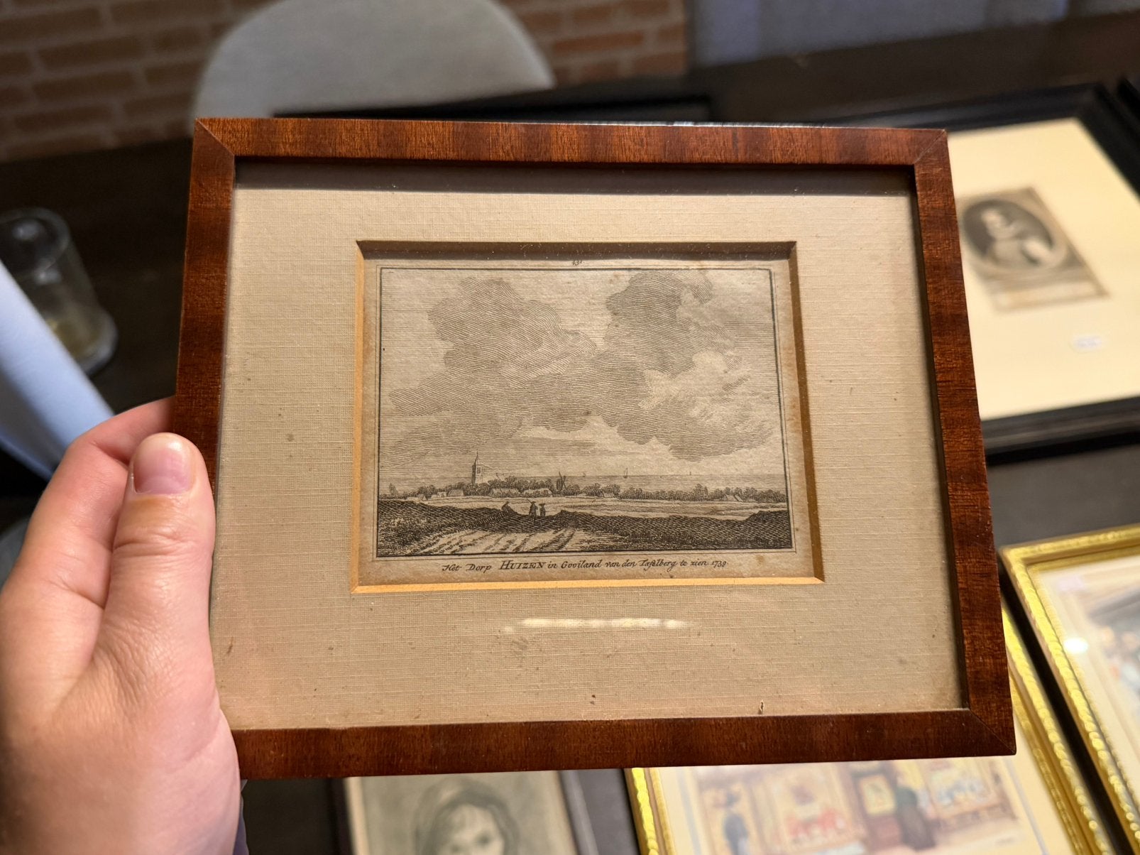 Oude prent van Huizen, Antiek en Kunst, Ophalen