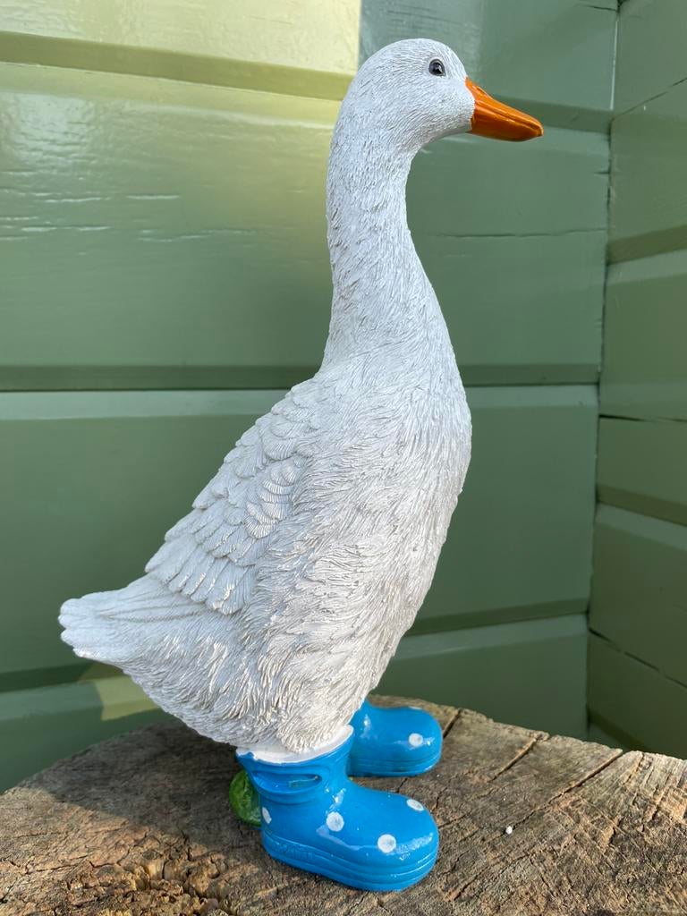 Gans blauwe regenlaars  beeld tuin vijver zwembad boerderij, Tuin en Terras, Tuinbeelden, Ophalen of Verzenden, Nieuw, Kunststof
