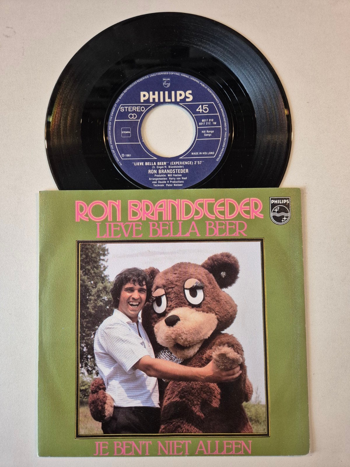 Ron Brandsteder-Lieve bella beer, Ophalen of Verzenden, Zo goed als nieuw, 7 inch, Levenslied of Smartlap