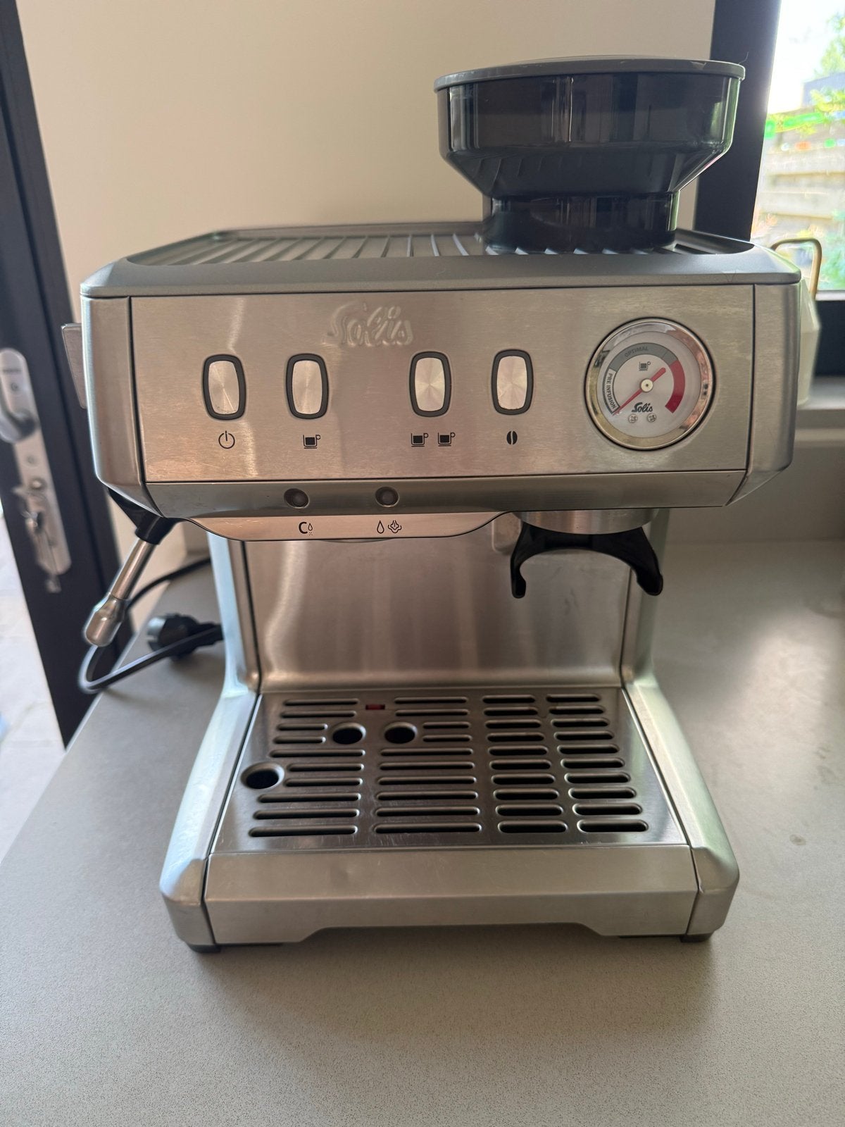 Solis Grind & Infuse Compact Espresso Apparaat 1018, Ophalen, Afneembaar waterreservoir, Espresso apparaat, Koffiebonen