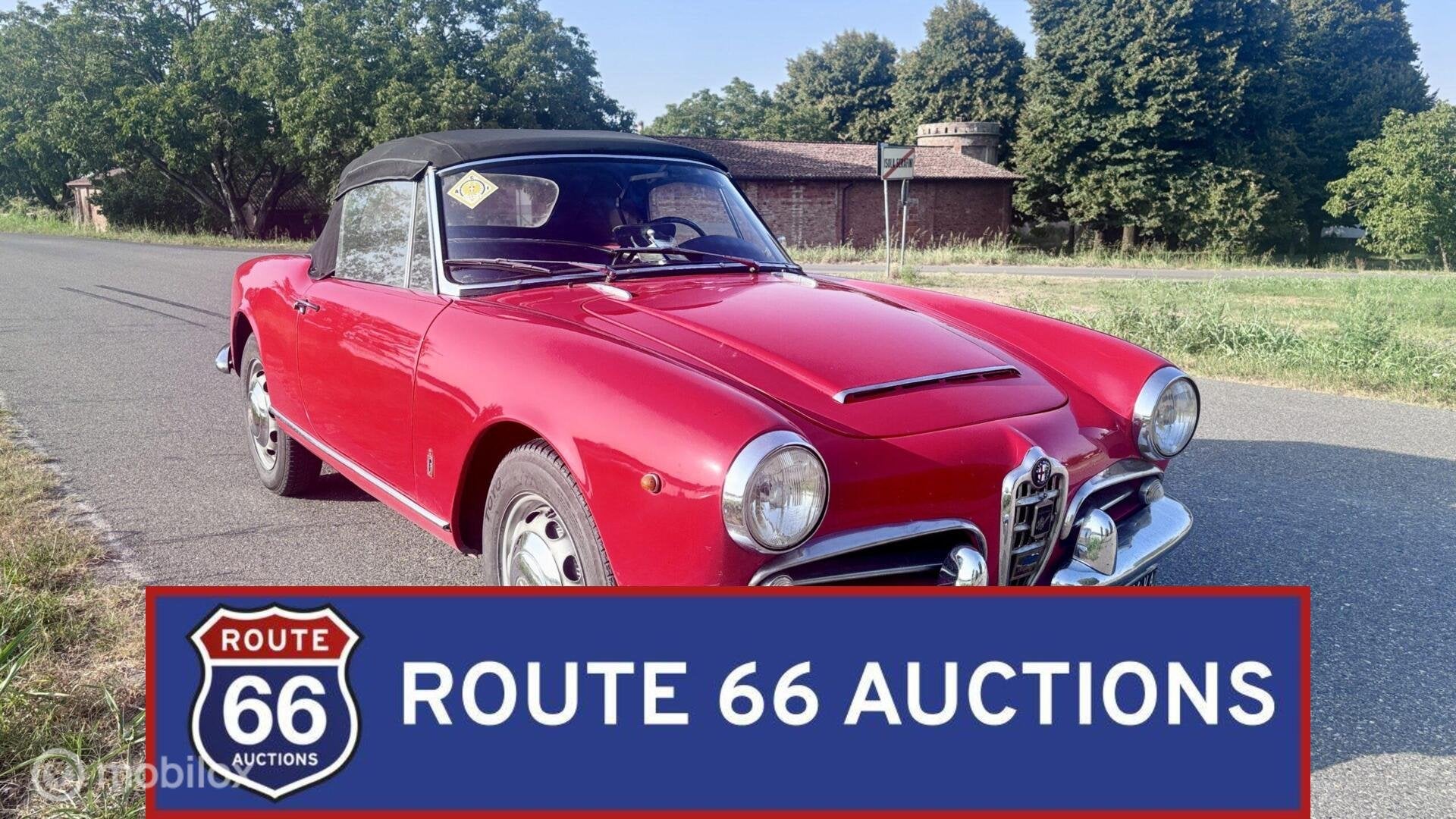 Alfa Romeo Giulia Spider | 1962 | Route 66 Auctions, Auto's, Overige carrosserieën, Zwart, Bedrijf, Handgeschakeld