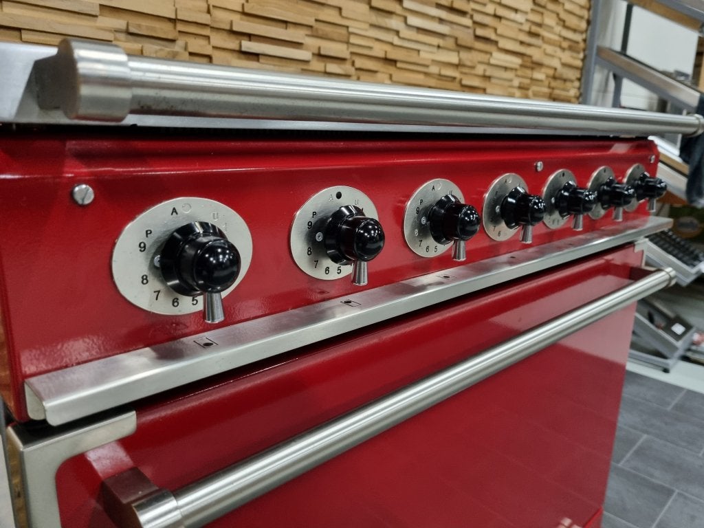 Luxe Falcon Deluxe Fornuis 90cm INDUCTIE rood 5 zones, Witgoed en Apparatuur, Fornuizen, Niet ingevuld, 60 cm of meer, Niet ingevuld