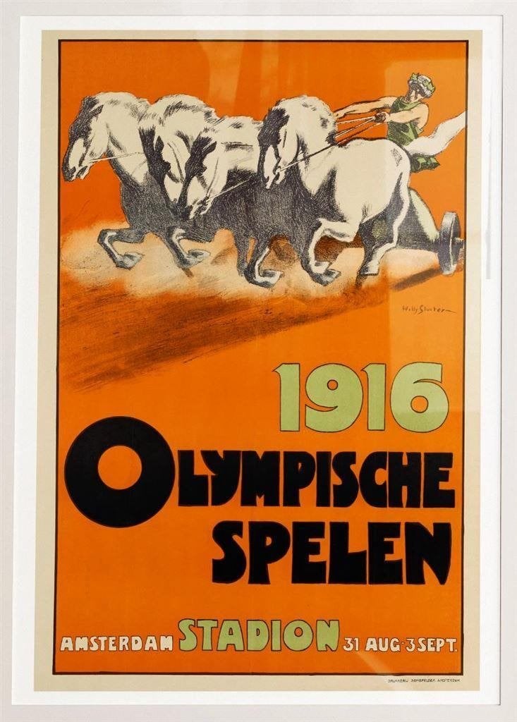 OLYMPISCHE SPELEN 1916 Art Deco Kunst Poster Affiche, Verzenden