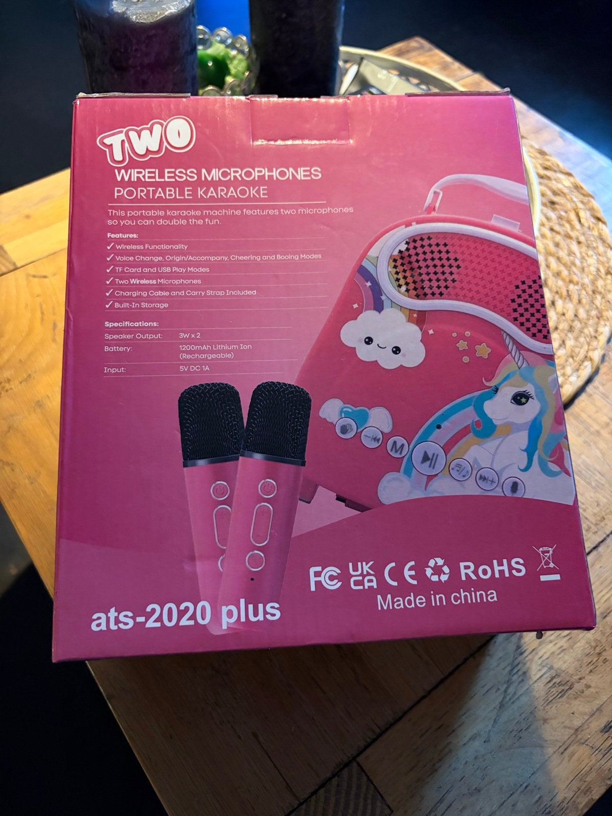 Draagbare Karaoke Machine met Twee Draadloze Microfoons, Ophalen of Verzenden, Nieuw, Complete set