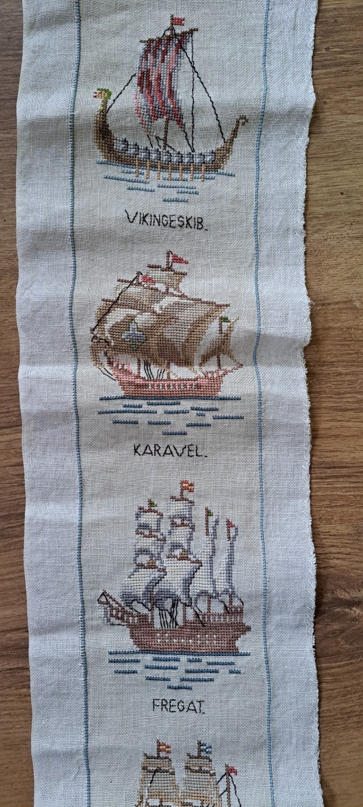 Vintage Schellekoord met historische schepen, Ophalen of Verzenden