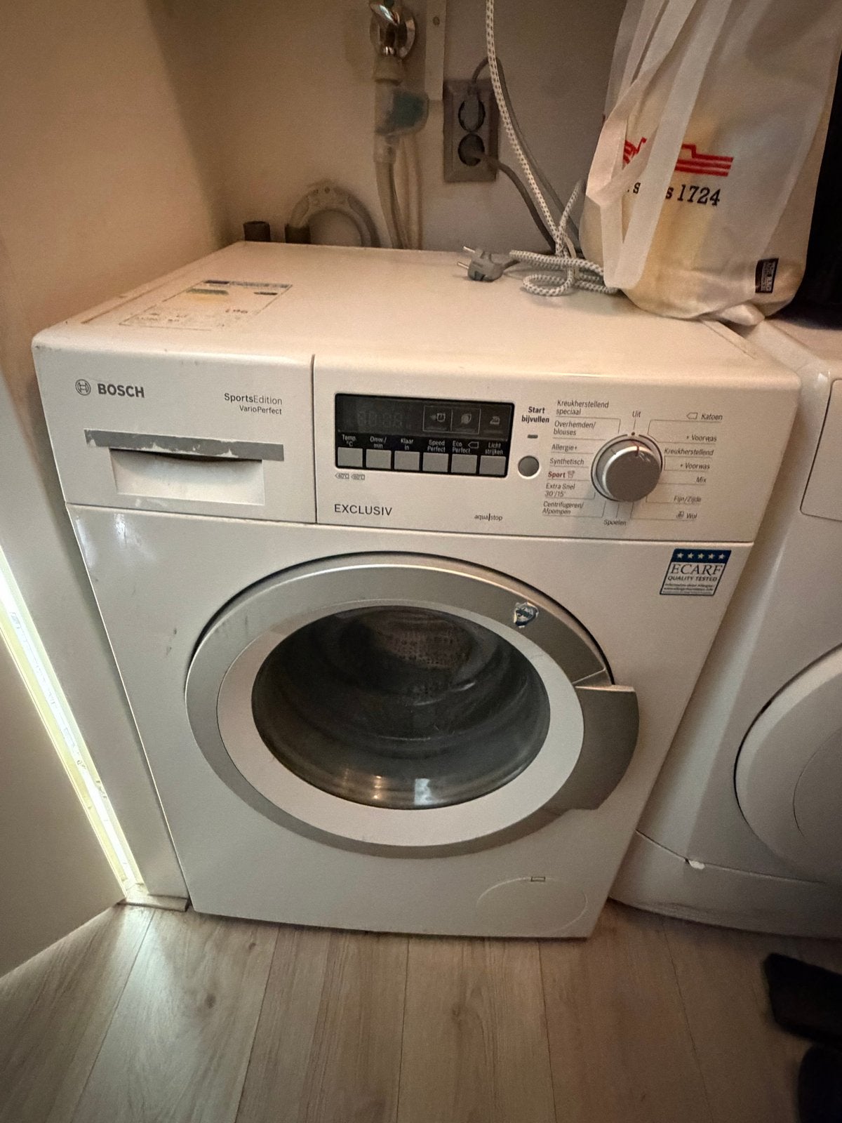 Bosch WAP28291NL Exclusiv VarioPerfect Wasmachine, Ophalen, 1200 tot 1600 toeren, 8 tot 10 kg, Zo goed als nieuw