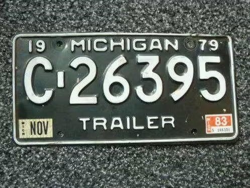Kentekenplaat licenseplate Michigan 79 USA, Verzenden, Gebruikt, Auto's