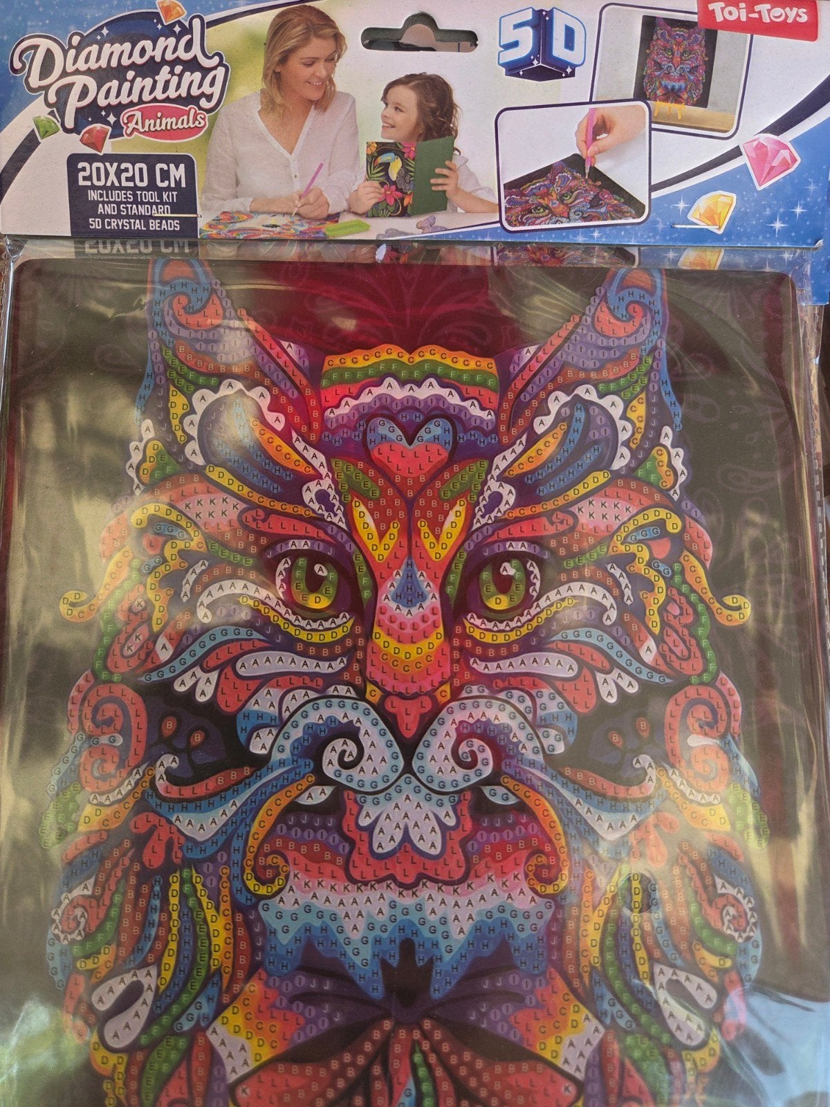Nieuw Diamond Painting Dieren Kat 20x20 cm Toi-Toys, Nieuw, Meerkleurig, Ophalen of Verzenden, Kunststof