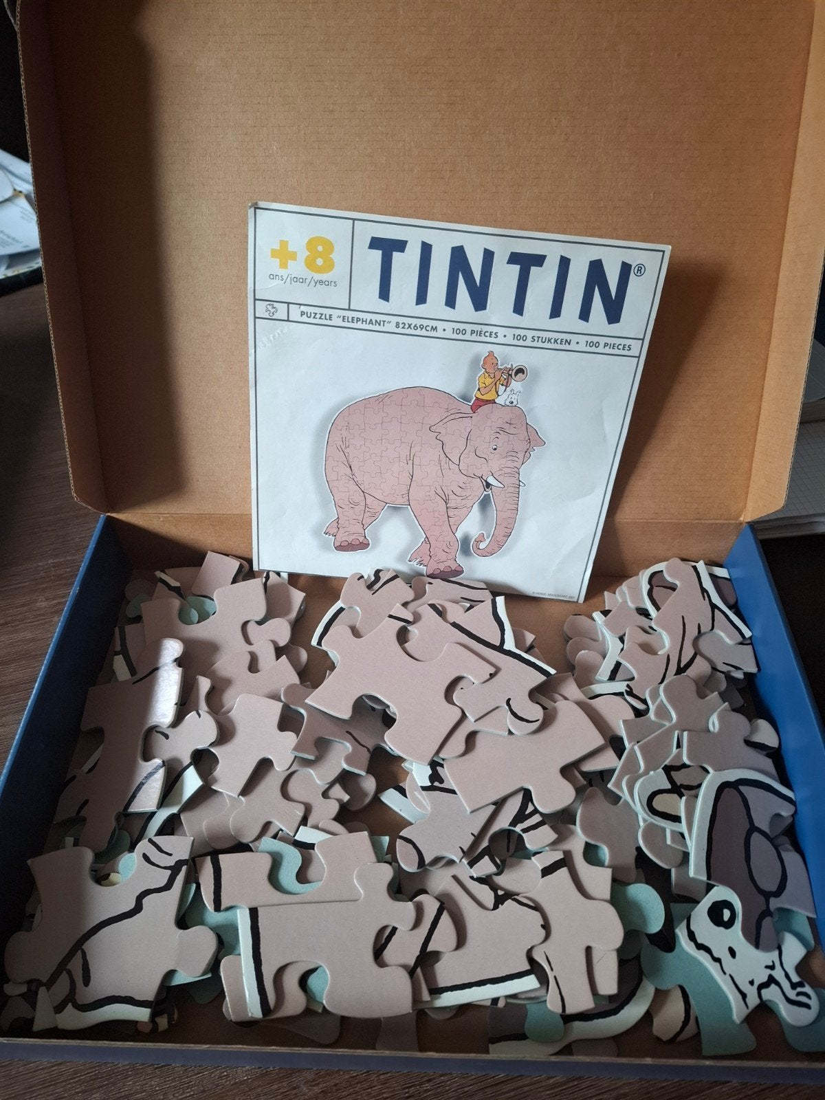 Tintin Kuifje Olifant Puzzel - 100 Stukjes, Ophalen of Verzenden, Kuifje, Zo goed als nieuw