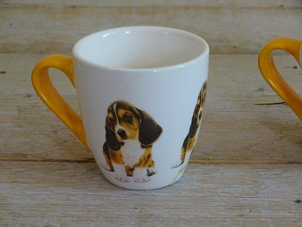 1x Mok, Francien, KAT/HOND, met gekleurd oor, z.g.a.n., Ophalen of Verzenden, Zo goed als nieuw, Overige stijlen, Kop(pen) en/of Schotel(s)