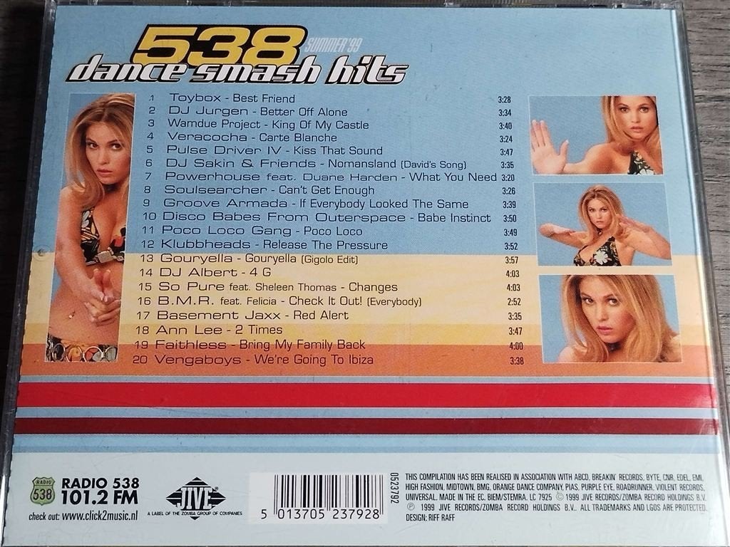 538 Dance Smash Hits Summer 99, Ophalen of Verzenden, Zo goed als nieuw, Pop