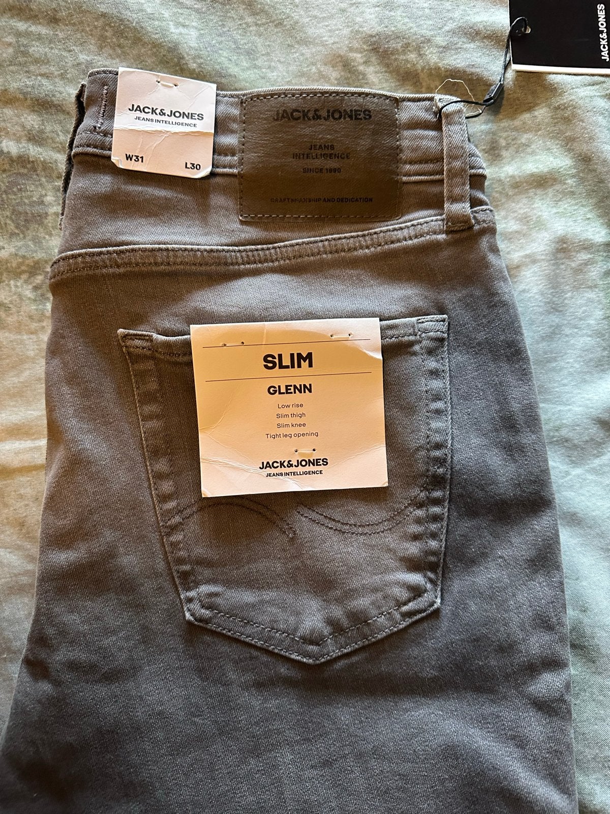 Jack & Jones Glenn Slim Jeans - Grijs (W31 L30), Ophalen of Verzenden, Nieuw, Grijs, Overige jeansmaten
