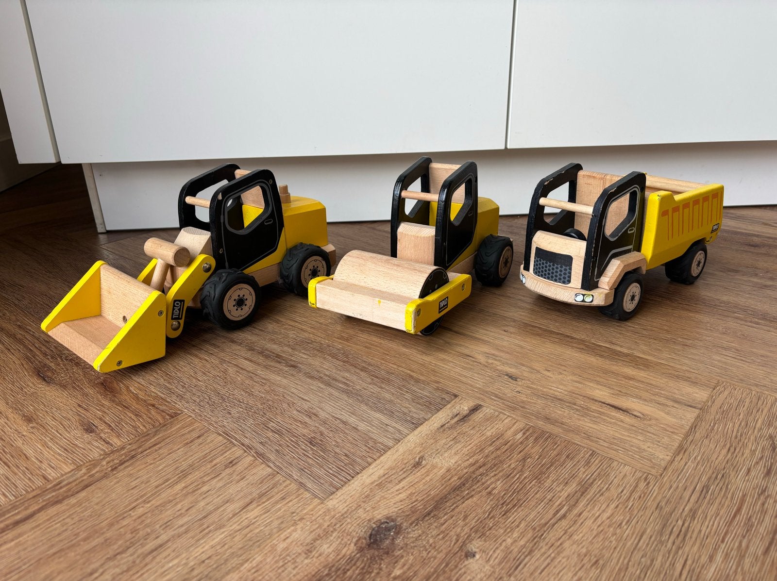 Houten bouwvoertuigen set (Tidlo) 6 stuks!, Kinderen en Baby's, Ophalen, Gebruikt