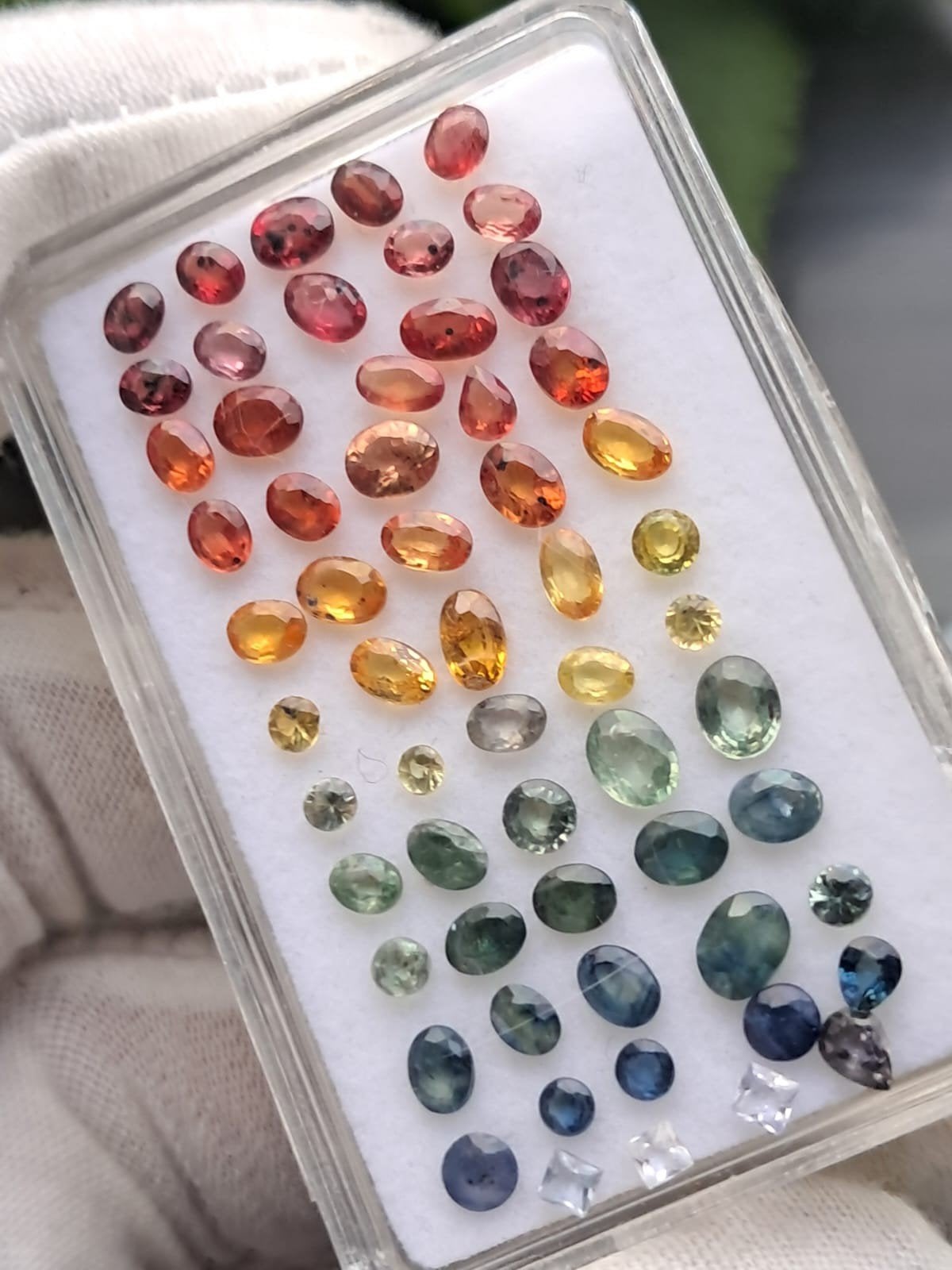saffier set multicolor 59 steentjes edelstenen, Ophalen of Verzenden, Nieuw