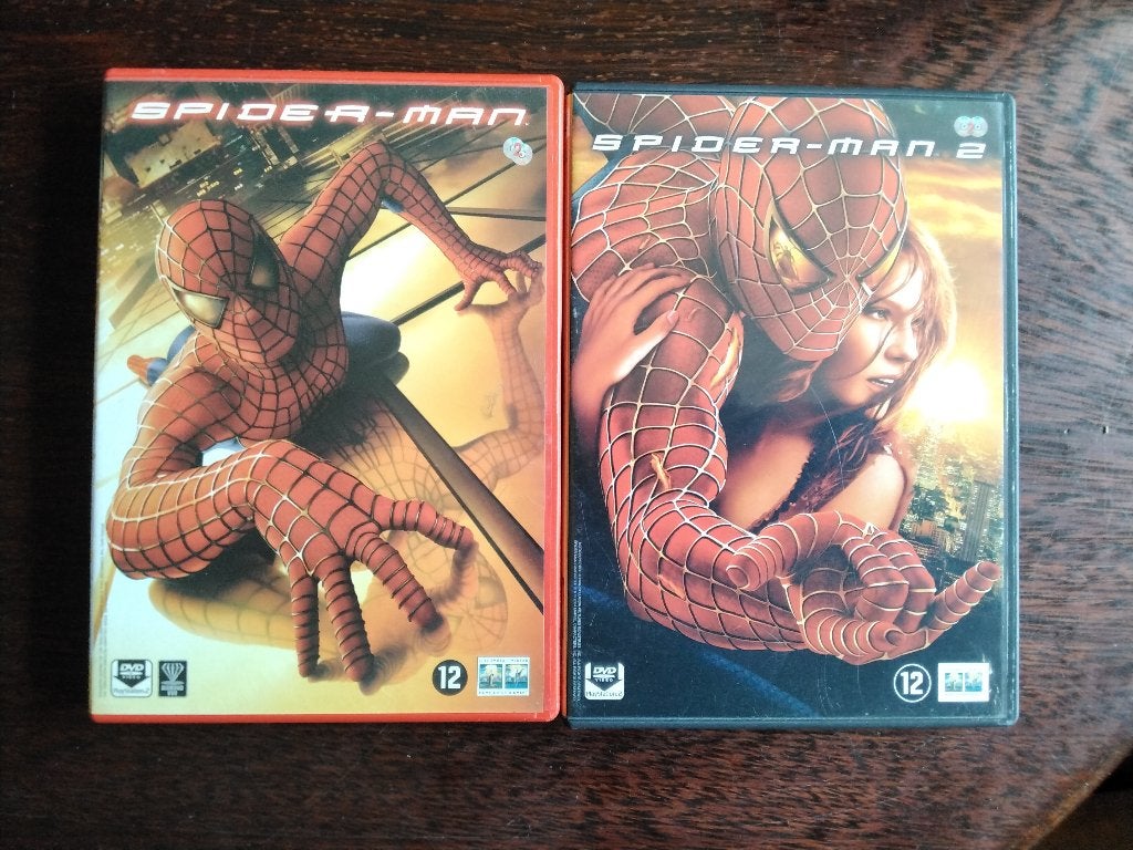 Spiderman en Spiderman 2, 2 dvds, origineel, Vanaf 12 jaar, Ophalen of Verzenden, Zo goed als nieuw, Actie