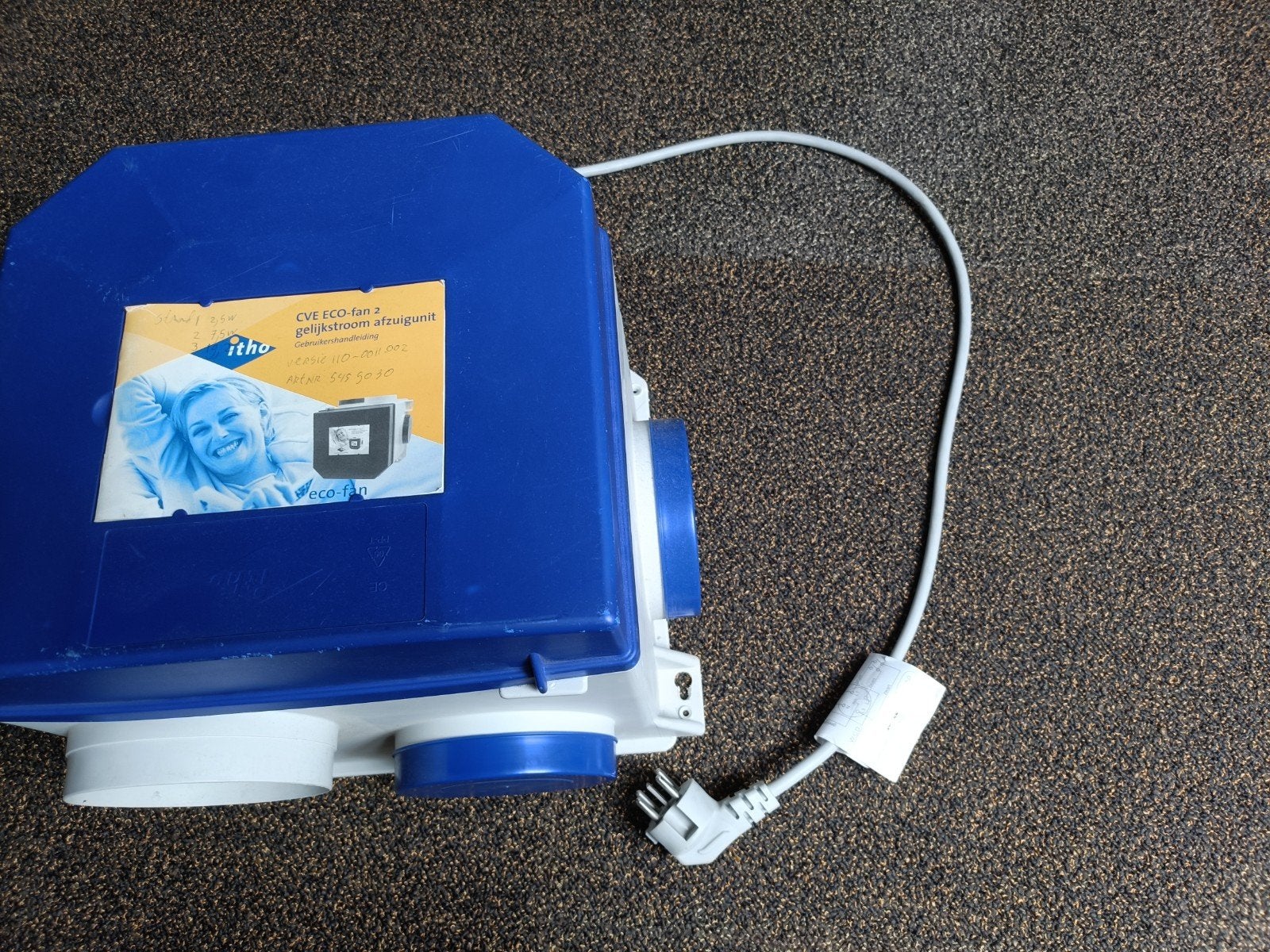 Itho Daalderop CVE ECO 2P Ventilator Afzuiger, Ophalen of Verzenden, Gebruikt, Ventilator en Afzuiger