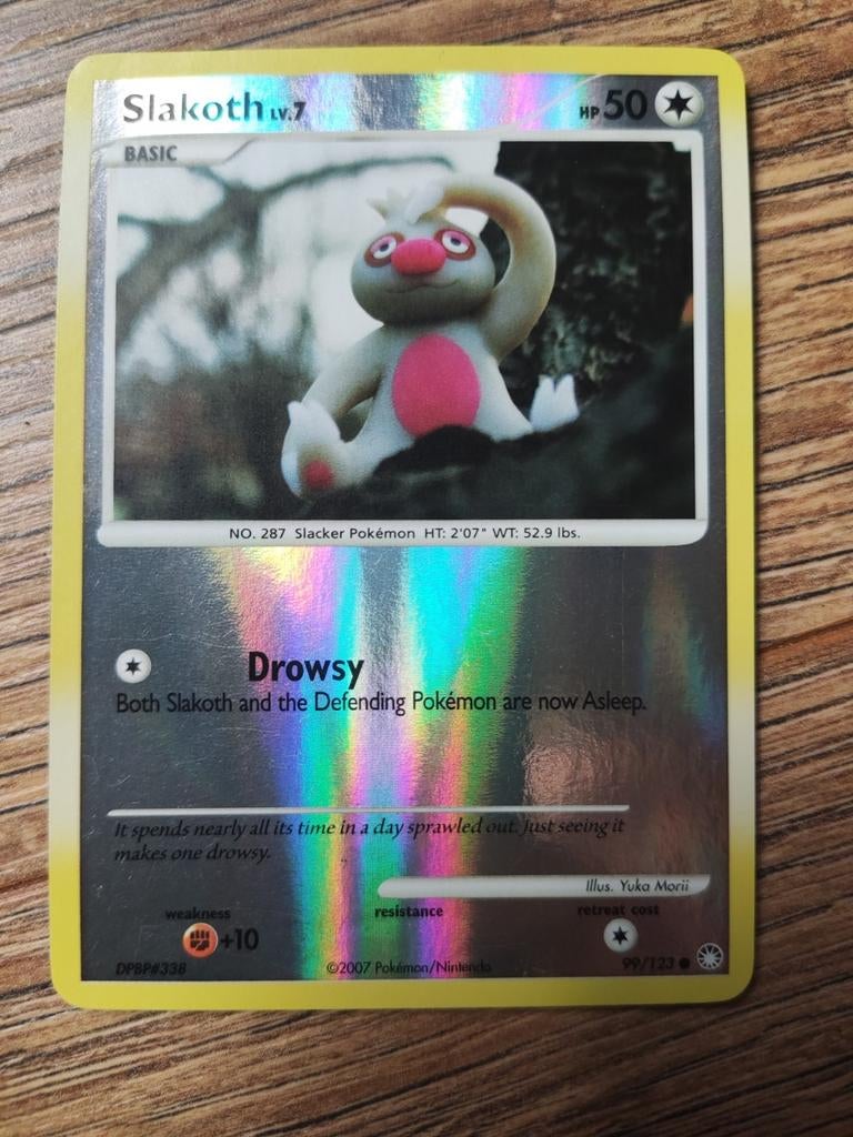 Slakoth Reverse Holo Pokémon Kaart - Mysterious Treasures, Ophalen of Verzenden, Gebruikt, Losse kaart, Foil