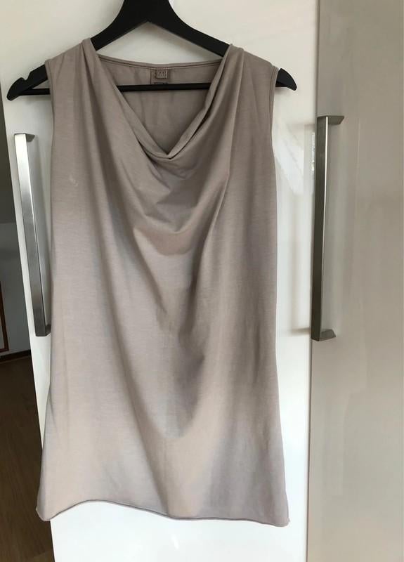 European Culture beige jurk M 38 watervalhals mouwloos, Kleding | Dames, Maat 38/40 (M), Beige, European Culture, Ophalen of Verzenden