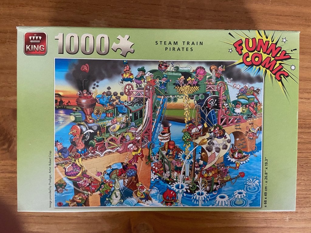Komische legpuzzel King Piratentrein, Ophalen of Verzenden, 500 t/m 1500 stukjes, Gebruikt, Legpuzzel