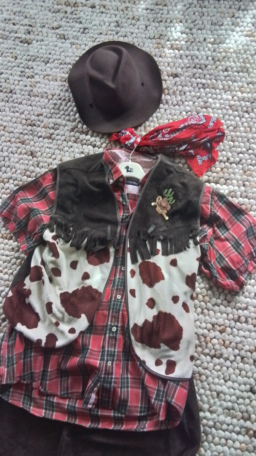 Cowboy kostuum,  5 delig XL, Ophalen of Verzenden, Zo goed als nieuw, Maat 46/48 (XL) of groter, Carnaval