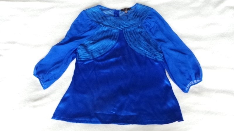 Ted Baker kobaltblauwe zijden blouse maat M nieuw, Maat 38/40 (M), Blauw, Nieuw, Ophalen of Verzenden