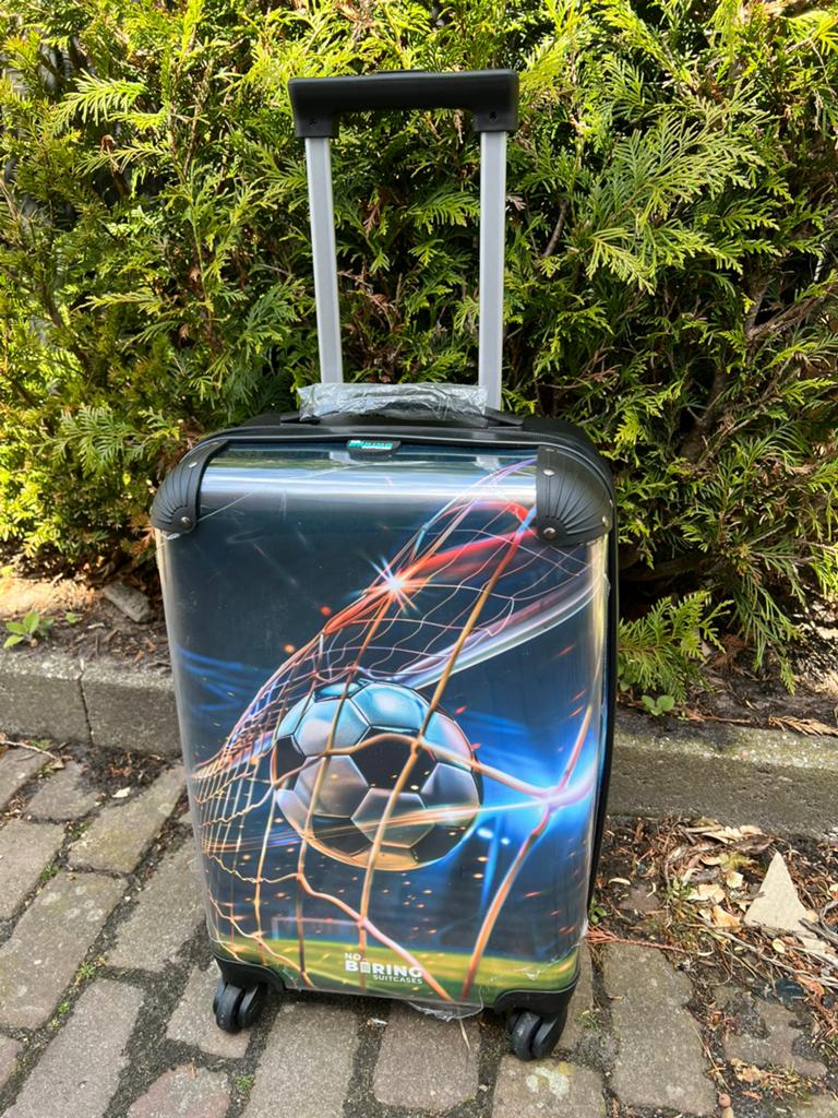 Koffer voetbal / handbagage wielen / trekstang, 50 tot 60 cm, Hard kunststof, Nieuw, Ophalen of Verzenden