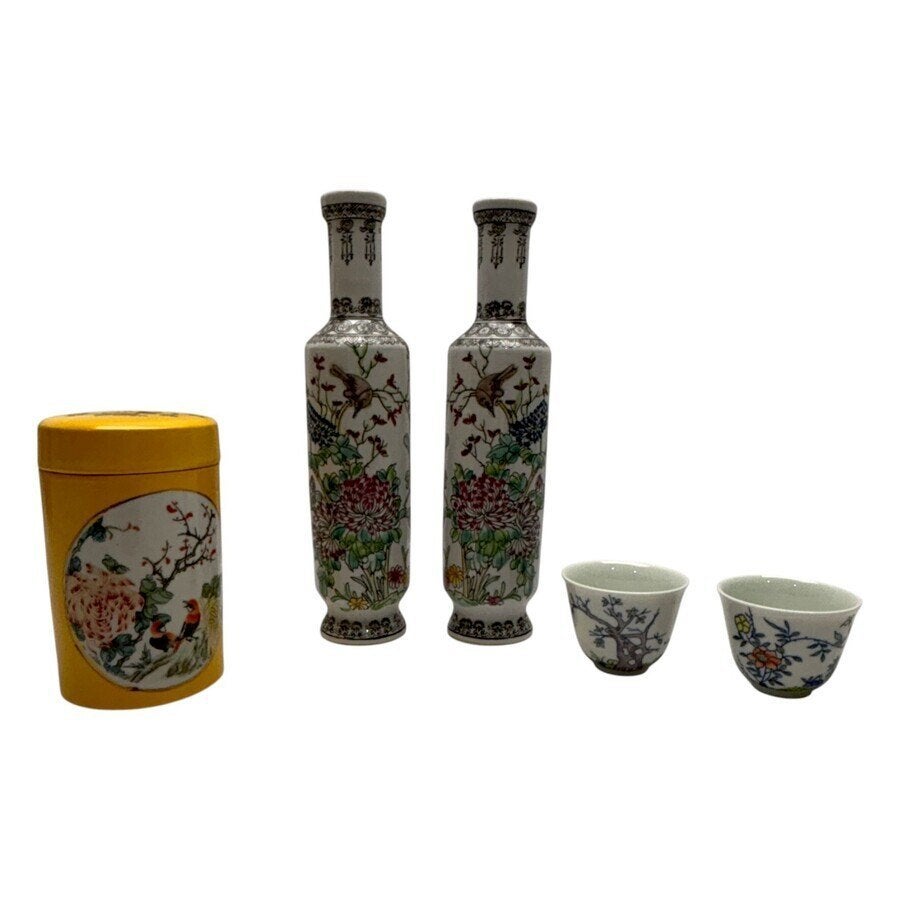 Lot met vijf stuks Chinees porselein, Ophalen of Verzenden