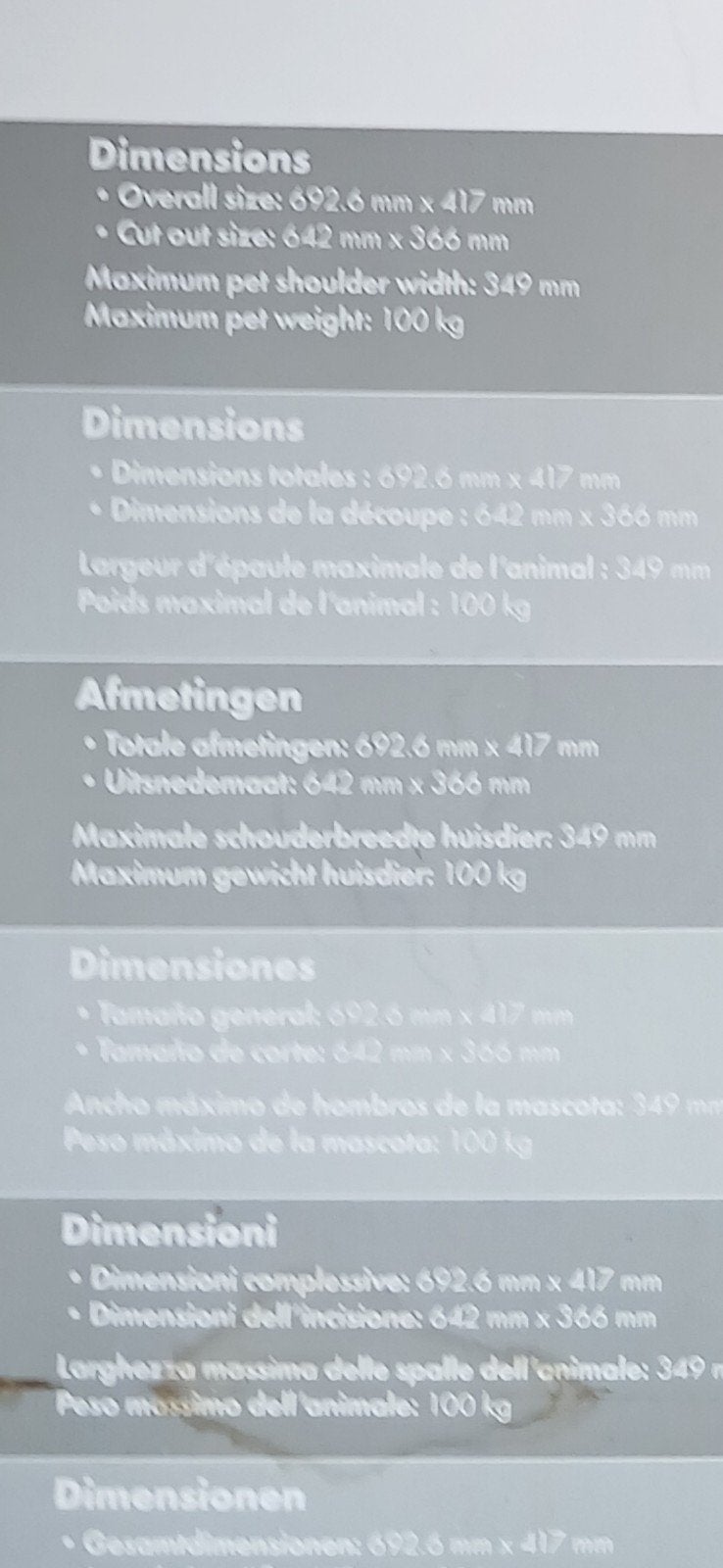 grootte honden luik, Dieren en Toebehoren, Ophalen of Verzenden, Nieuw