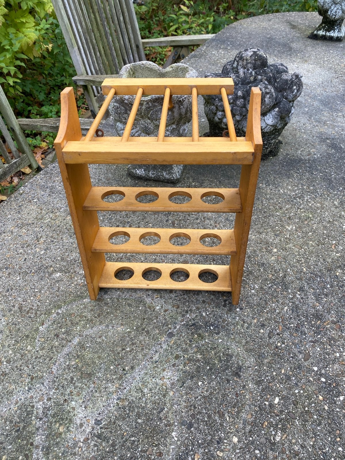 Vintage houten eierrekje voor 12 eieren, Ophalen of Verzenden