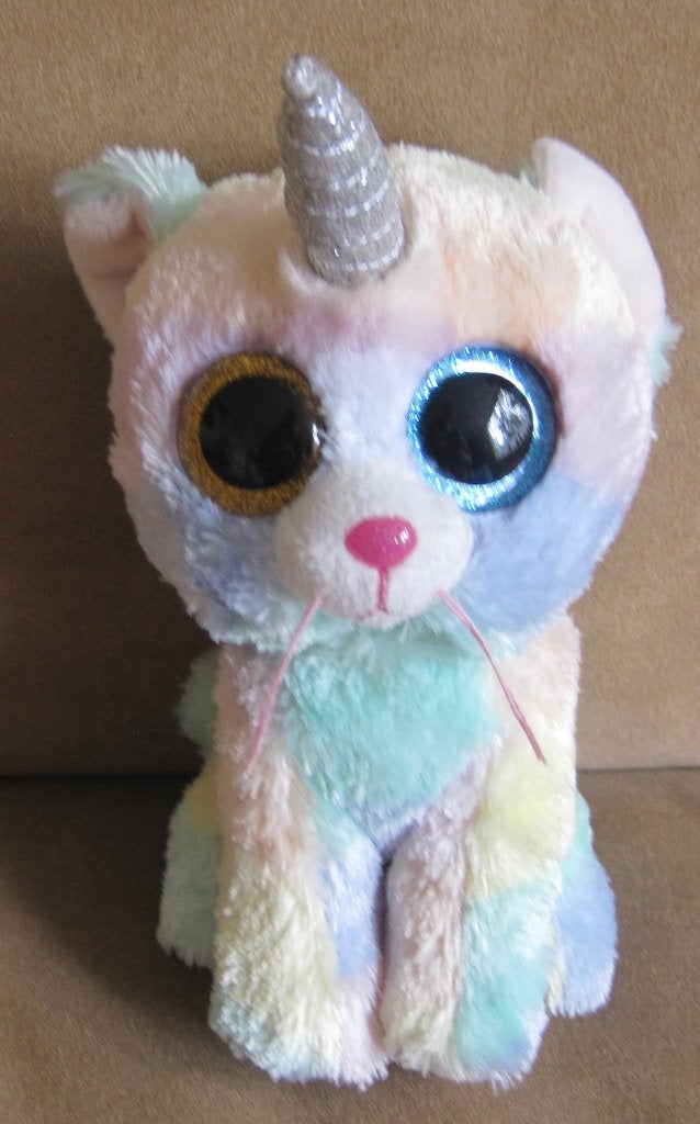 Heather de eenhoorn kat knuffel ui Ty Beanie Boo serie, Eenhoorn, Overige karakters, Ophalen of Verzenden, Zo goed als nieuw