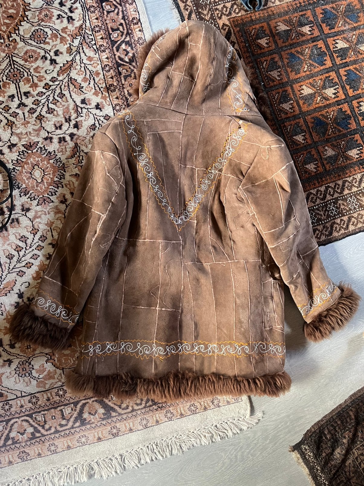 Vintage Afghaanse jas jaren 60 stijl, Ophalen of Verzenden, Gedragen, Beige